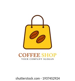 coffee shop label logo. yellow color composition. suitable for company, shop, and community logos.