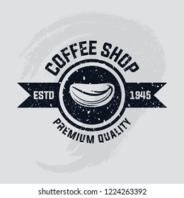 Coffee shop label with retro vintage styled design