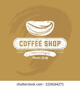Coffee shop label with retro vintage styled design