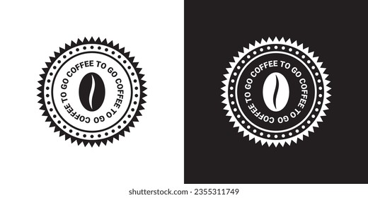 Coffee shop labels. Coffee to go signs. Vector scalable graphics