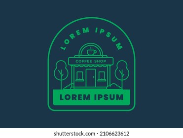 Coffee shop line art flat illustration design