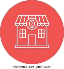 Coffee Shop line circle icon vector image. Can also be used for web apps, mobile apps and print media.
