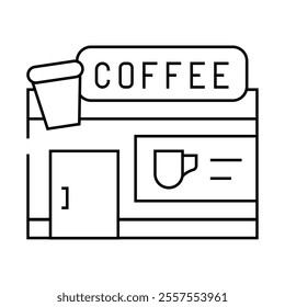 coffee shop line icon vector. coffee shop sign. isolated contour symbol black illustration