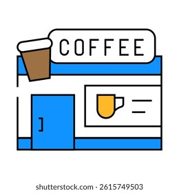 coffee shop line icon vector. coffee shop sign. isolated symbol illustration
