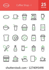 Coffee Shop Line Icons