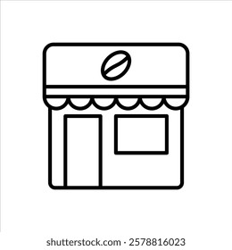 Coffee Shop Line Icons Design Elements Illustration