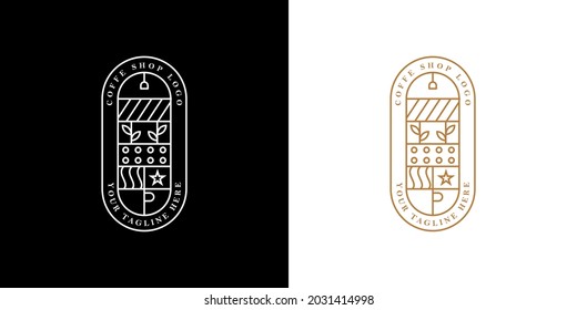 Coffee shop line logo. logo vector