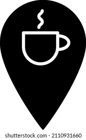 Coffee Shop Location Glyph Icon Vector