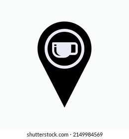 Coffee Shop Location. Hangout Place Symbol - Vector.