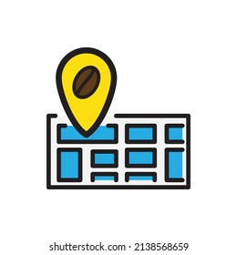 coffee shop location icon for website, presentation symbol