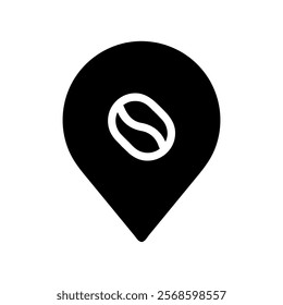 Coffee shop location pin icon. Concept of cafe, navigation, and direction.