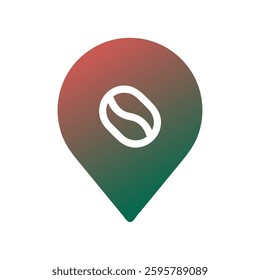 Coffee Shop Location Pin Icon Graphic Design
