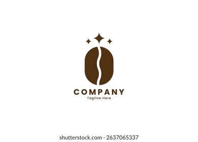 Coffee shop logo with 3 stars, vector illustration design, cafe logo