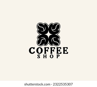 Coffee Shop Logo 4 Coffee Iconic Simple Modern