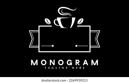 Coffee shop logo abstract monogram vector