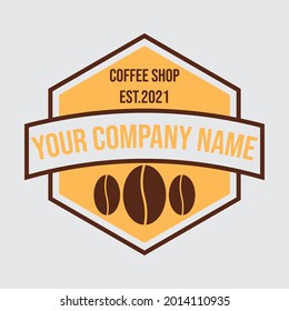 Coffee Shop Logo, Badge and Label Design. Cup, beans, cafe vintage style retro object vector illustration.