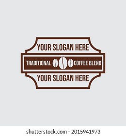Coffee Shop Logo, Badge and Label Design. Cup, beans, cafe vintage style retro object vector illustration.