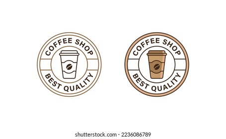Coffee shop logo badge stamp vector design