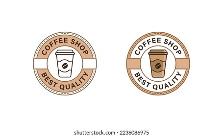 Coffee shop logo badge stamp vector design
