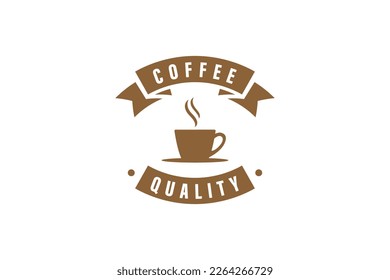 Coffee shop logo badge stamp vector design