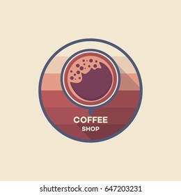 Coffee Shop Logo Badge Vintage Style Vector Illustration