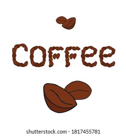 Coffee shop logo. Coffee bean art design stock vector illustration for product design, for packaging design