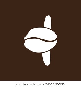Coffee shop logo, coffee beans logo in the shape of a mola fish.