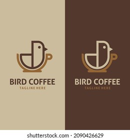 coffee shop logo with bird concept
