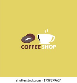 Coffee shop logo with brown background 