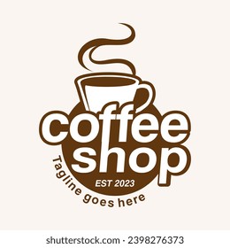 coffee shop logo for cafe and coffee cup