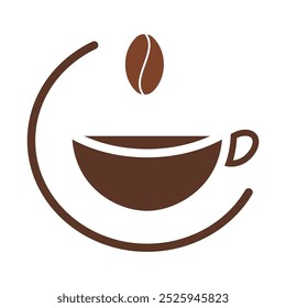 coffee shop logo. cafe icon cup. simple design style. product, packaging, brand. vector design template