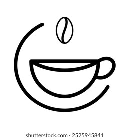 coffee shop logo. cafe icon cup. outline design style. product, packaging, brand. vector design template
