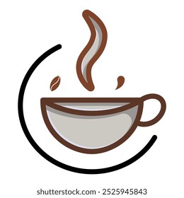 coffee shop logo. cafe icon cup. flat design style. product, packaging, brand. vector design template