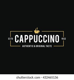 Coffee Shop Logo, Copa, feijão, objetos de estilo vintage ilustração vetorial.