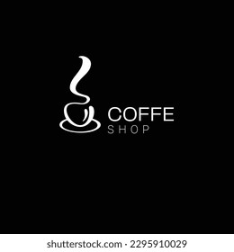 Coffee Shop Logo. Cup, Cafe Vintage Stil Retro Balck Vektorgrafik isoliert.