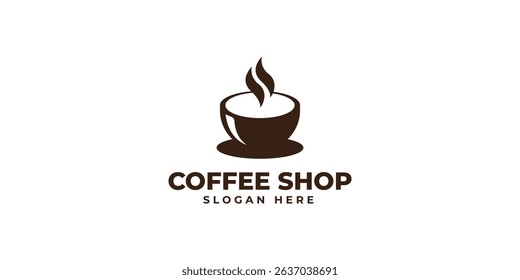 Coffee Shop logo, Coffee Cup logo, Cafe logo design template