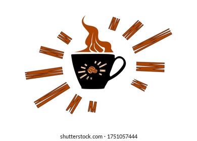 Coffee shop logo with coffee cup hot. Coffee Cup hot Vector Logo.