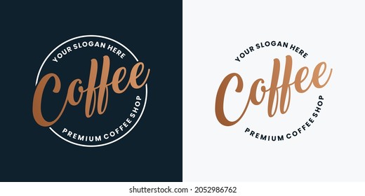 coffee shop logo design badge vintage style