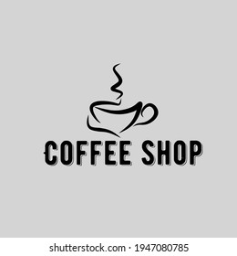 coffee shop logo design in black and white color, perfect for business