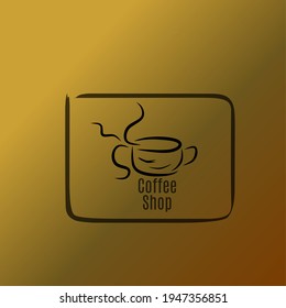 coffee shop logo design in black and white brown, suitable for business