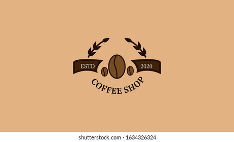 coffee shop logo design, with a brown and attractive concept