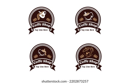 coffee shop logo design cafe restaurant vector vintage icon set bundle pack