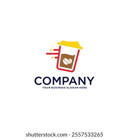 coffee shop logo design with drinks