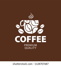 Coffee Shop Logo Design Element in Vintage Style for Logotype, Label, Badge and other design. Bean retro vector illustration.