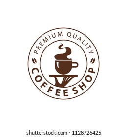 Coffee Shop Logo Design Element in Vintage Style for Logotype, Label, Badge and other design. Bean retro vector illustration.