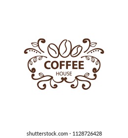 Coffee Shop Logo Design Element in Vintage Style for Logotype, Label, Badge and other design. Bean retro vector illustration.