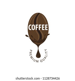 Coffee Shop Logo Design Element in Vintage Style for Logotype, Label, Badge and other design. Bean retro vector illustration.