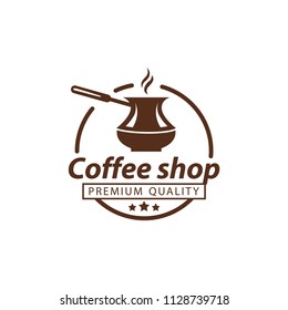 Coffee Shop Logo Design Element in Vintage Style for Logotype, Label, Badge and other design. Bean retro vector illustration.