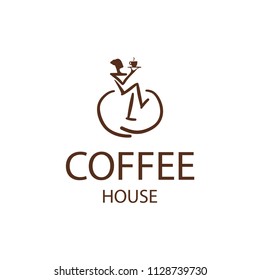 Coffee Shop Logo Design Element in Vintage Style for Logotype, Label, Badge and other design. Bean retro vector illustration.