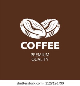 Coffee Shop Logo Design Element in Vintage Style for Logotype, Label, Badge and other design. Bean retro vector illustration.